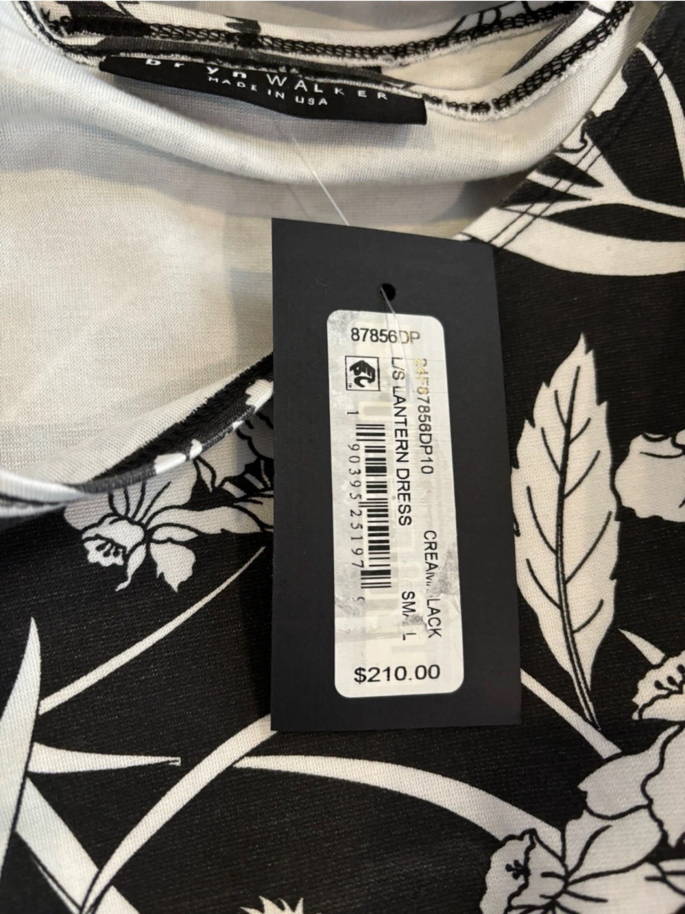 Bryn Walker Black White Floral Shift Dress Artsy Lagenlook NWT - Picture 4 of 5